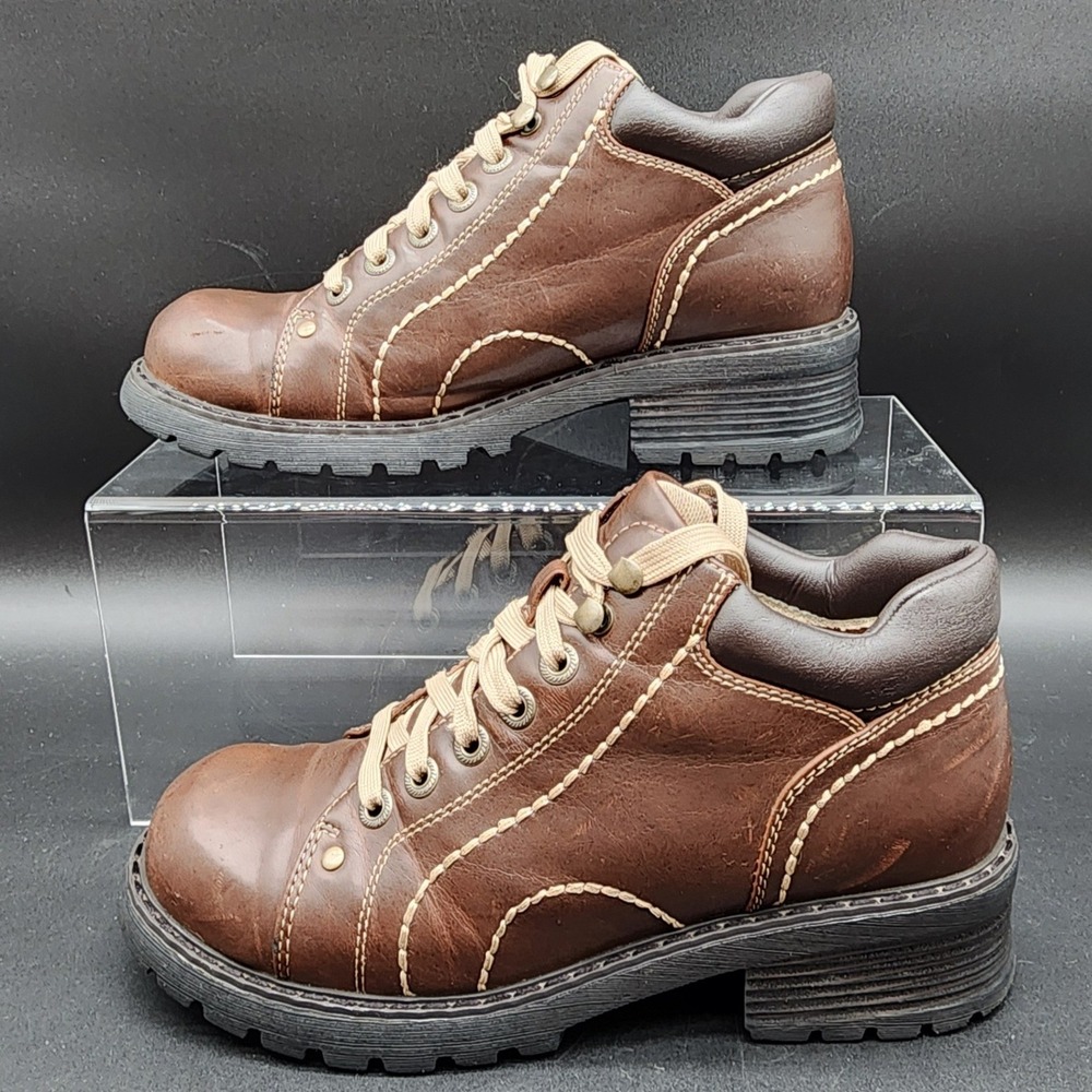 Lower East Side 8.5 Brown Chunky Platform Boots Y2K Grunge Lug Sole Goth 90s Lug